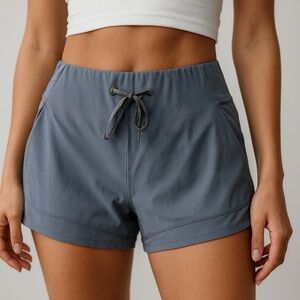 Women's Blue Drawstring Shorts
